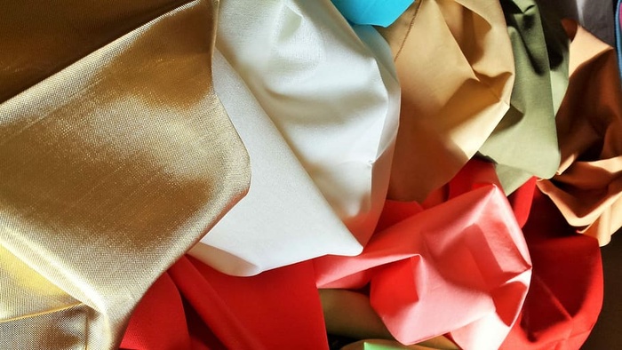 面料、颜色、丝质、混合物、纺织品、食品和饮料、无人、红色