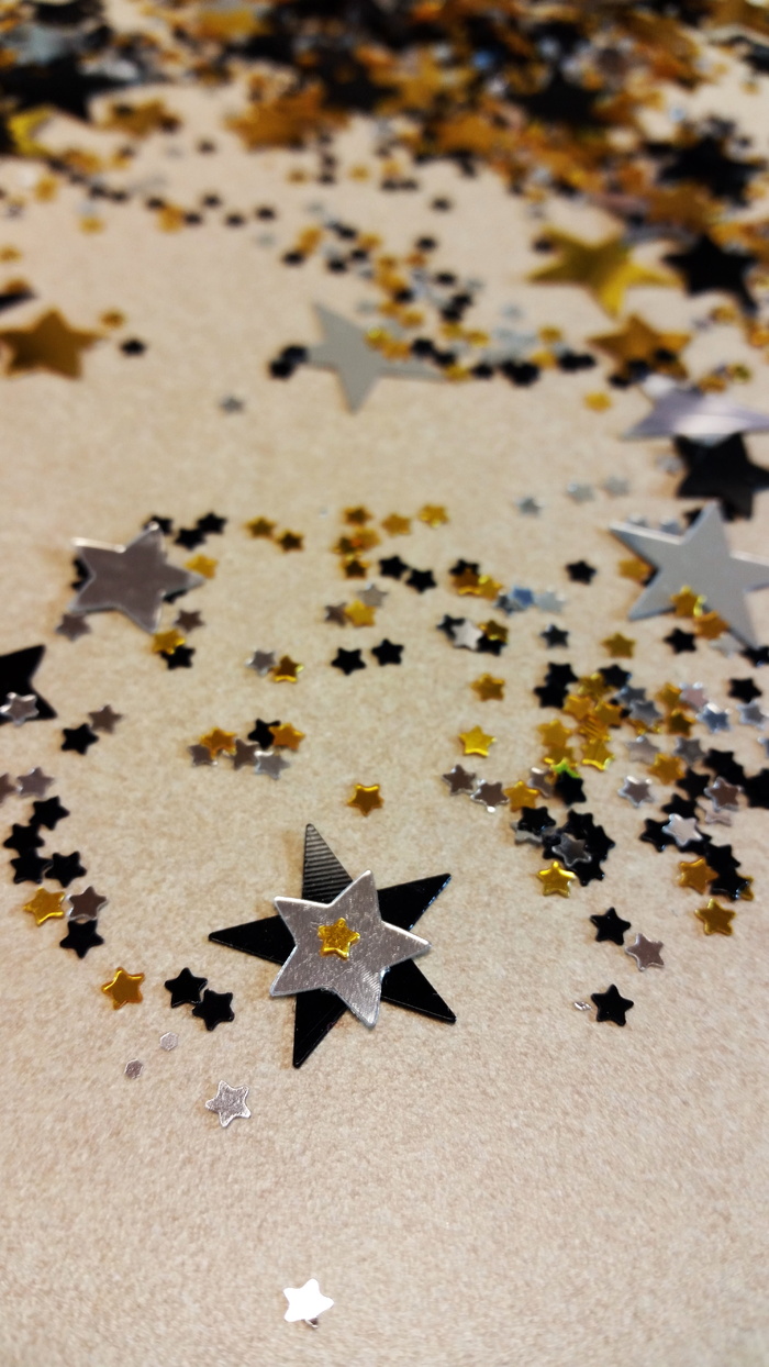 灰色，星形螺柱，星形，闪光，五彩纸屑，金色闪光，发亮，发亮