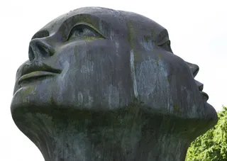 黑脸雕像，两侧，雕塑，艺术，教堂，比利时，布鲁日，女士