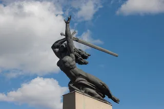 塞壬，华沙，纪念碑，宝剑，胜利，象征，天空，旅游