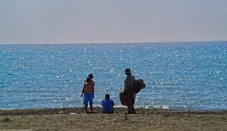 意大利，多诺拉蒂科，海滩，卖男人，太阳，水，海，地平线