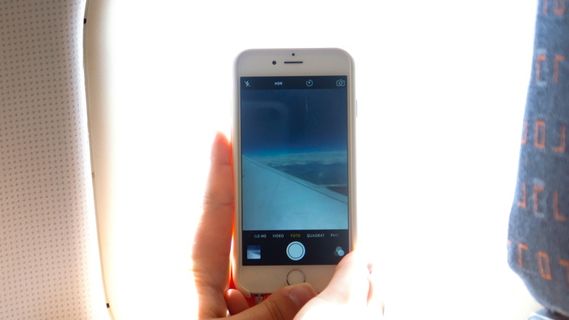 飞机，飞机，iphone，照片，高山，蓝色，白色，高山