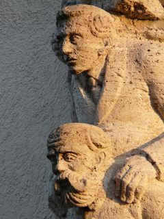 脸，石头，砌石，侧面，男人，人物，正面，头