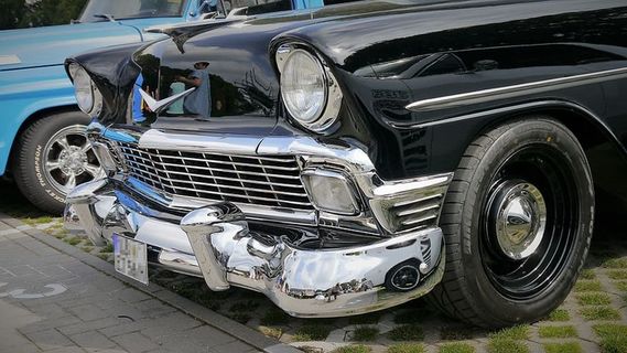 汽车，旧车，旧时，聚光灯，复古，汽车，经典，镀铬