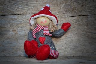 玩具、东西、填充玩具、玩偶、人偶、庆典、红色、表示