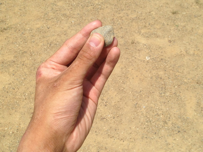 人, 保持, 棕色, 岩, Hand, Nail, Stone, Sand