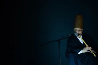 男人，坐着，演奏，布朗，嘿，长笛，舞蹈，苏菲