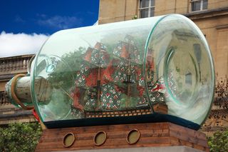 摄影，不可能，船，瓶子，软木，工艺，玻璃，模型