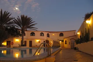 特内里费，酒店，abendstimmung，照明，夜间，建筑结构，棕榈树，建筑外观