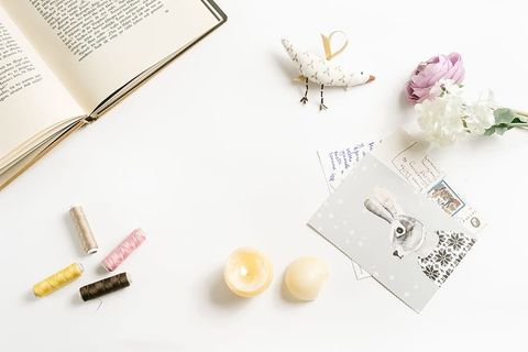 带兔子明信片的时尚照片