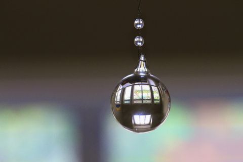 水晶, 下降, 反思, 颠倒, 挂, 没有人, 特写, 室内
