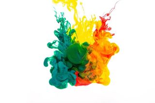 绿橙黄墨水照片