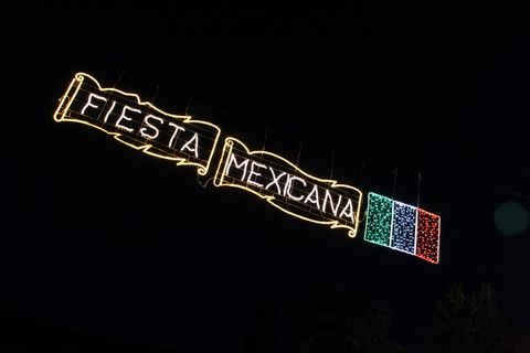 fiesta mexicana，led，标牌，墨西哥，cinco de mayo，拉丁文，庆祝，夜晚