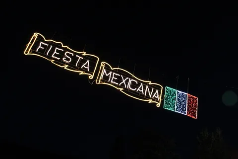 fiesta mexicana，led，标牌，墨西哥，cinco de mayo，拉丁文，庆祝，夜晚