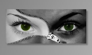 灰度照片，女人拉链脸，女人，眼睛，构图，脸，闭合，睫毛