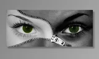 灰度照片，女人拉链脸，女人，眼睛，构图，脸，闭合，睫毛