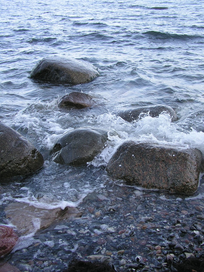 石头，水，吕根，波罗的海，海，岸，自然，岩石-物体