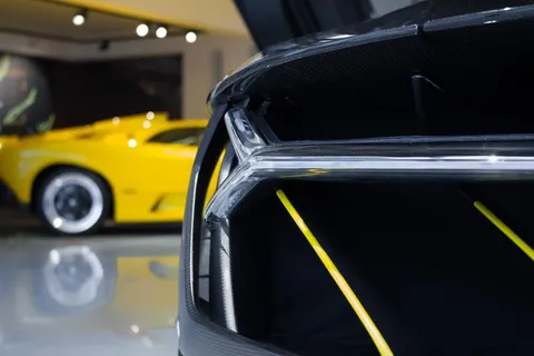 俄罗斯，圣彼得堡，细节，汽车，兰博基尼，黑色，设计，黄色