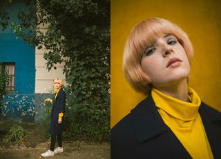 一个短发女人的特写镜头