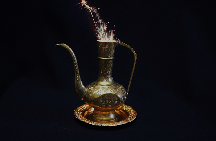 黄铜茶壶, 水瓶, 魔术, 神秘主义, 新时代, 黄铜, 金, 童话