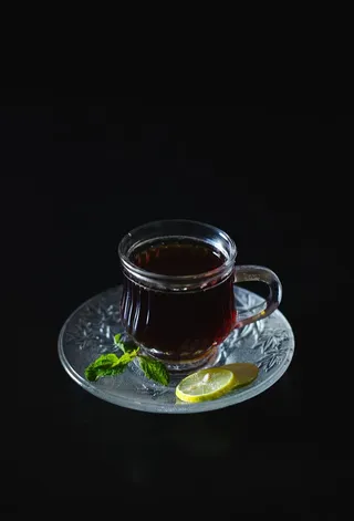 印度，孟买，柠檬，薄荷，树叶，黑色，玻璃，室内