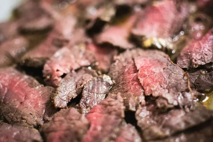 中等烤牛肉特写