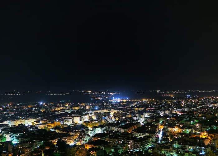 鸟瞰、鸟瞰、城市灯光、航拍、摄影、城市景观、夜晚、建筑