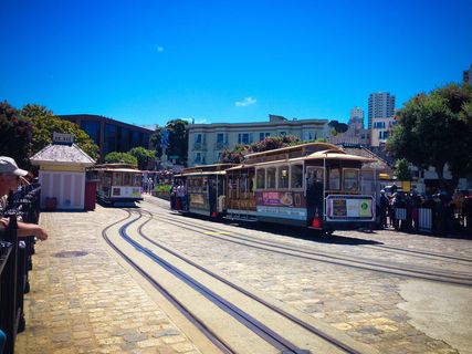 旧金山, 美国, 旅游, 手推车, 旧金山, 缆车, 骑, 运输