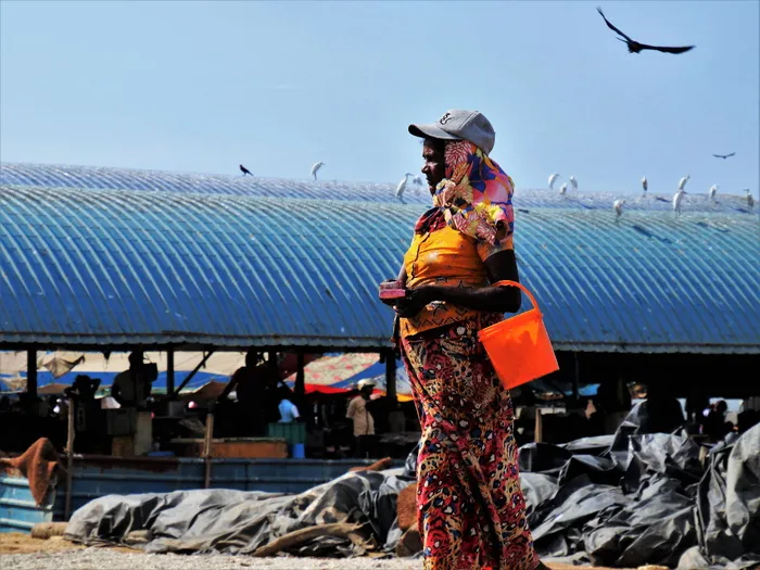 渔村, 休息, 人, 成人, 风格, 服装, 一, 女人