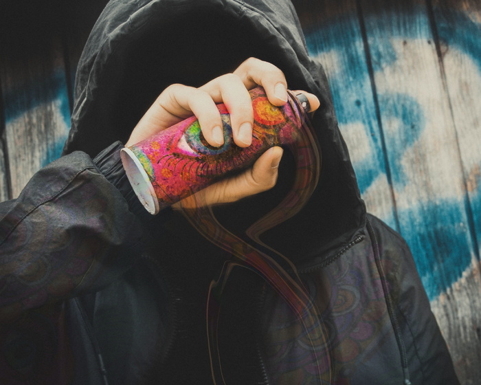 喷雾, 标记器, 禁止, 街头艺术, 涂鸦, 墙, 非法, 人