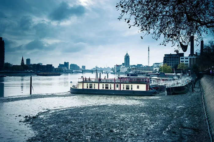 船，船，建筑，城市，云，日光，港口，海洋