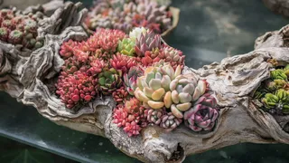 粉红色和绿色多汁植物