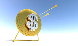 金色、银色美元符号艺术品、箭头、靶子、靶心、球门、瞄准、圆圈