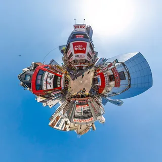 建筑物鱼眼鸟瞰图