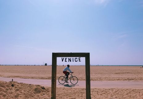 威尼斯海滩, 美国, 洛杉矶, 蹬车, 夏季, 最佳照片, 海边, 自行车