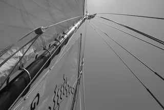 贝拉，船，帆船，海，风，码头，顶部，绳索