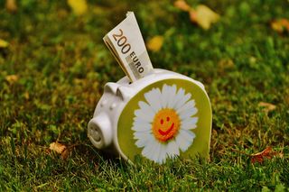 白色，绿色，陶瓷，存钱罐，钱，美钞，200欧元，小猪