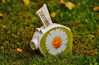 白色，绿色，陶瓷，存钱罐，钱，美钞，200欧元，小猪