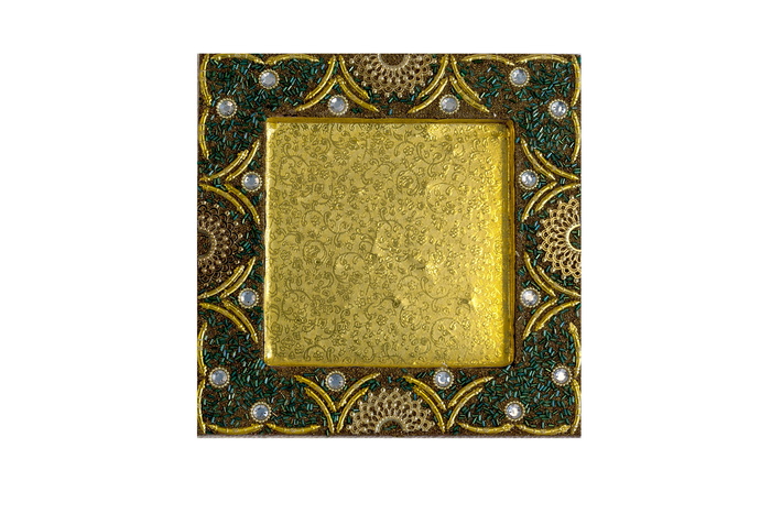 黑色，金色相框，白色，背景，装饰，托盘，服务，装饰