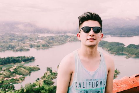 男人，自然，眼镜，好，酷，年轻男人，年轻人，一个人