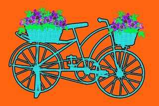 自行车波普艺术，波普艺术，自行车，橙色背景，两个*，*，交通工具，*
