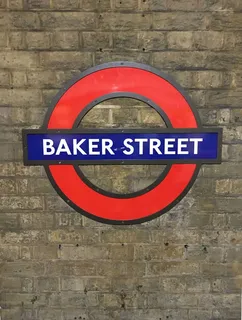 贝克街、伦敦、夏洛克·福尔摩斯、地铁站、通讯、标志、圆圈、几何形状