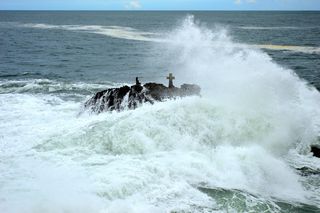 波浪，浮渣，大西洋，岩石，潮汐，大西洋，岩石，海洋，运动