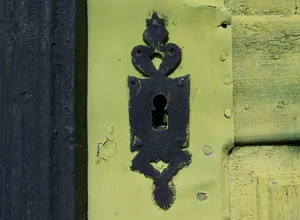 old zárcímke，古董，褪色，门，特写，金属，全框架，户外