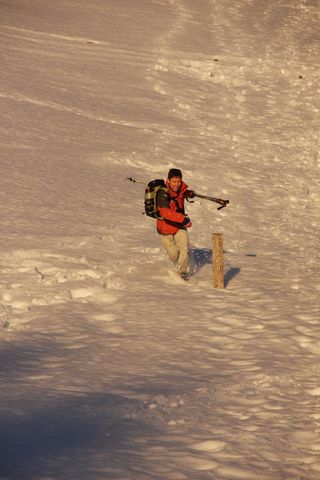 冬季远足，流浪者，远足，雪，冬天，秋天，事故，不幸