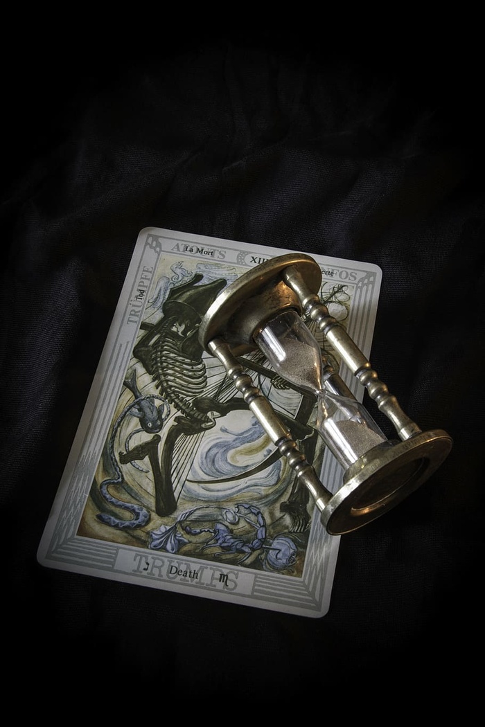 清晰、沙漏、白色、书、塔罗牌、死亡、蛋计时器、魔法