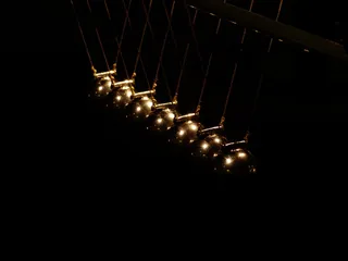 金弦，黑色，背景，球形球节，钟摆，球，金属，金色