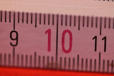 折叠尺，贝尔斯刻度，厘米，10，9，11，数字，红色