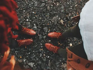 石头，道路，皮革，鞋子，双，棕色，高角度视图，