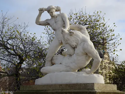 雕像，雕塑，皮埃尔，纪念碑，神话，人，牛头怪，艺术品